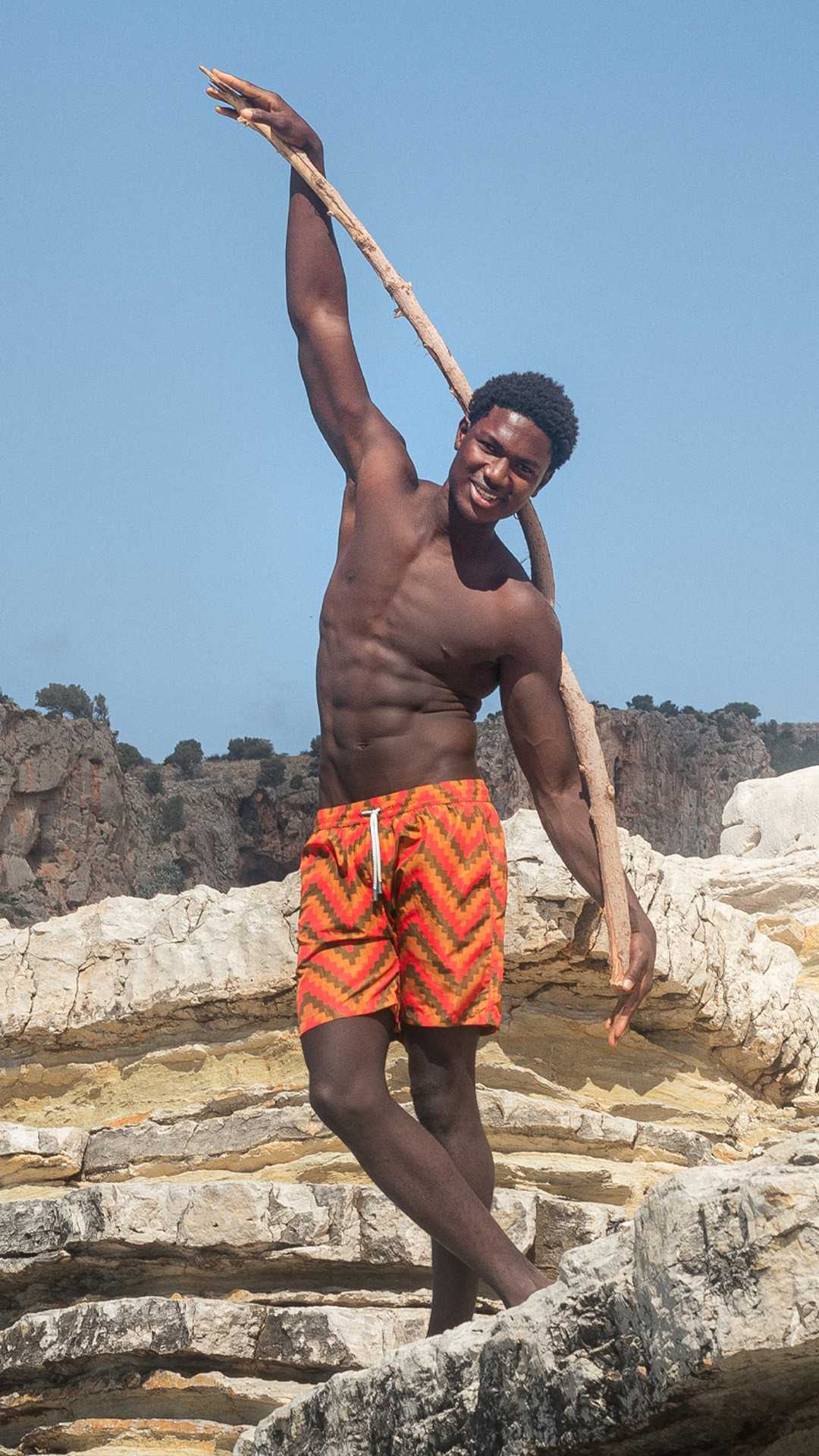 APOLLO patchwork costume da bagno boxer