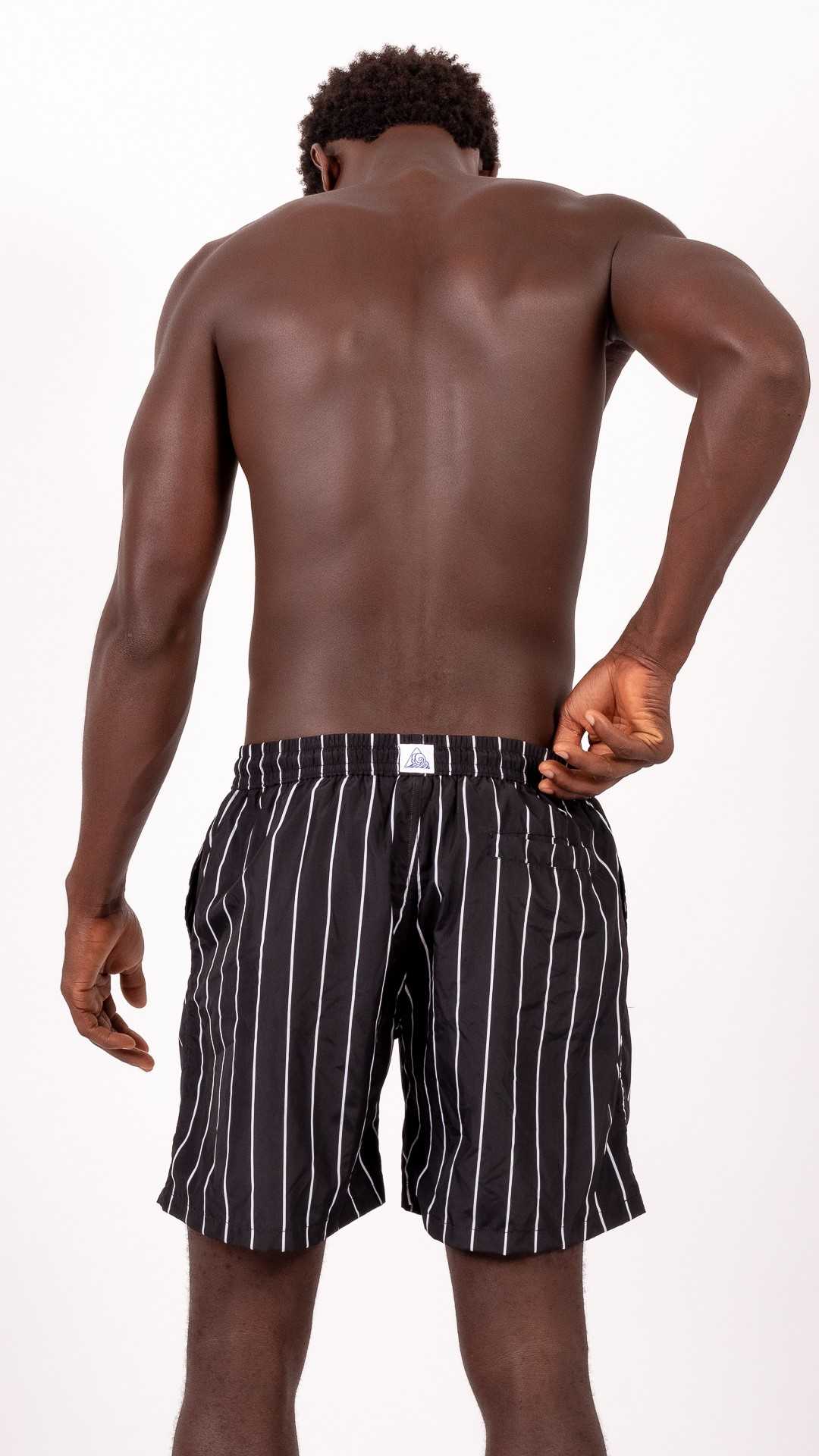 FRANCO righe nere costume da bagno boxer