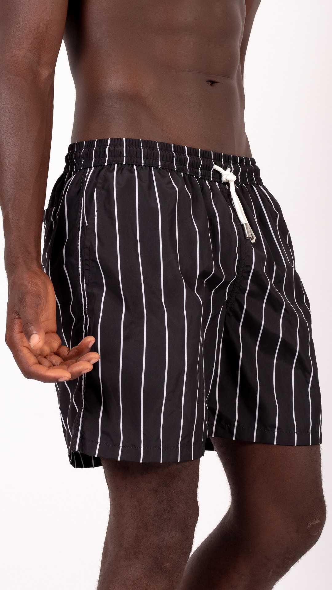 FRANCO righe nere costume da bagno boxer