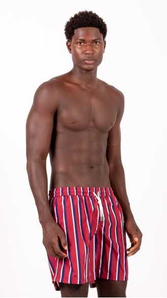 LUCIO righe granata costume da bagno boxer