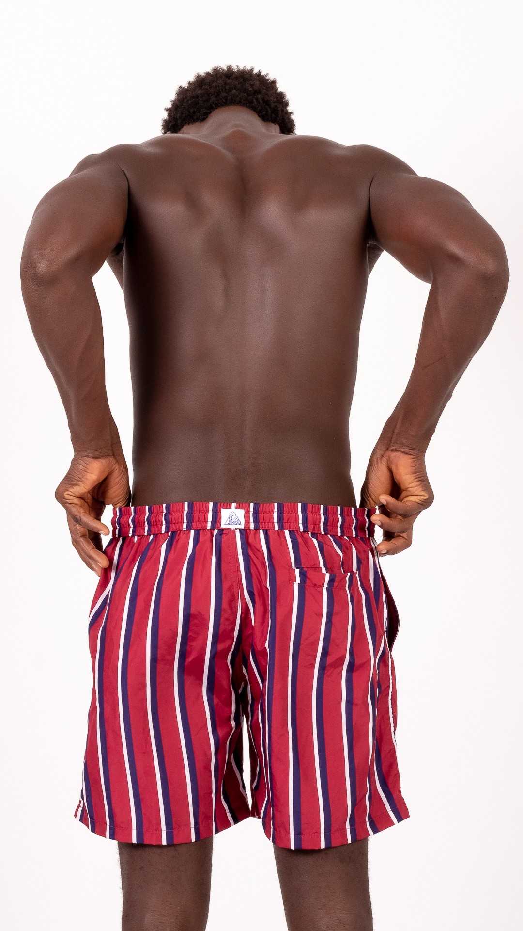 LUCIO righe granata costume da bagno...