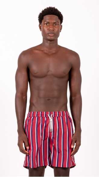 LUCIO righe granata costume da bagno boxer