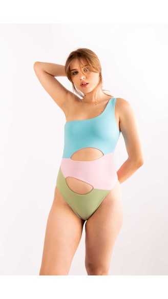 SIRIA chiaro costume da bagno intero double face